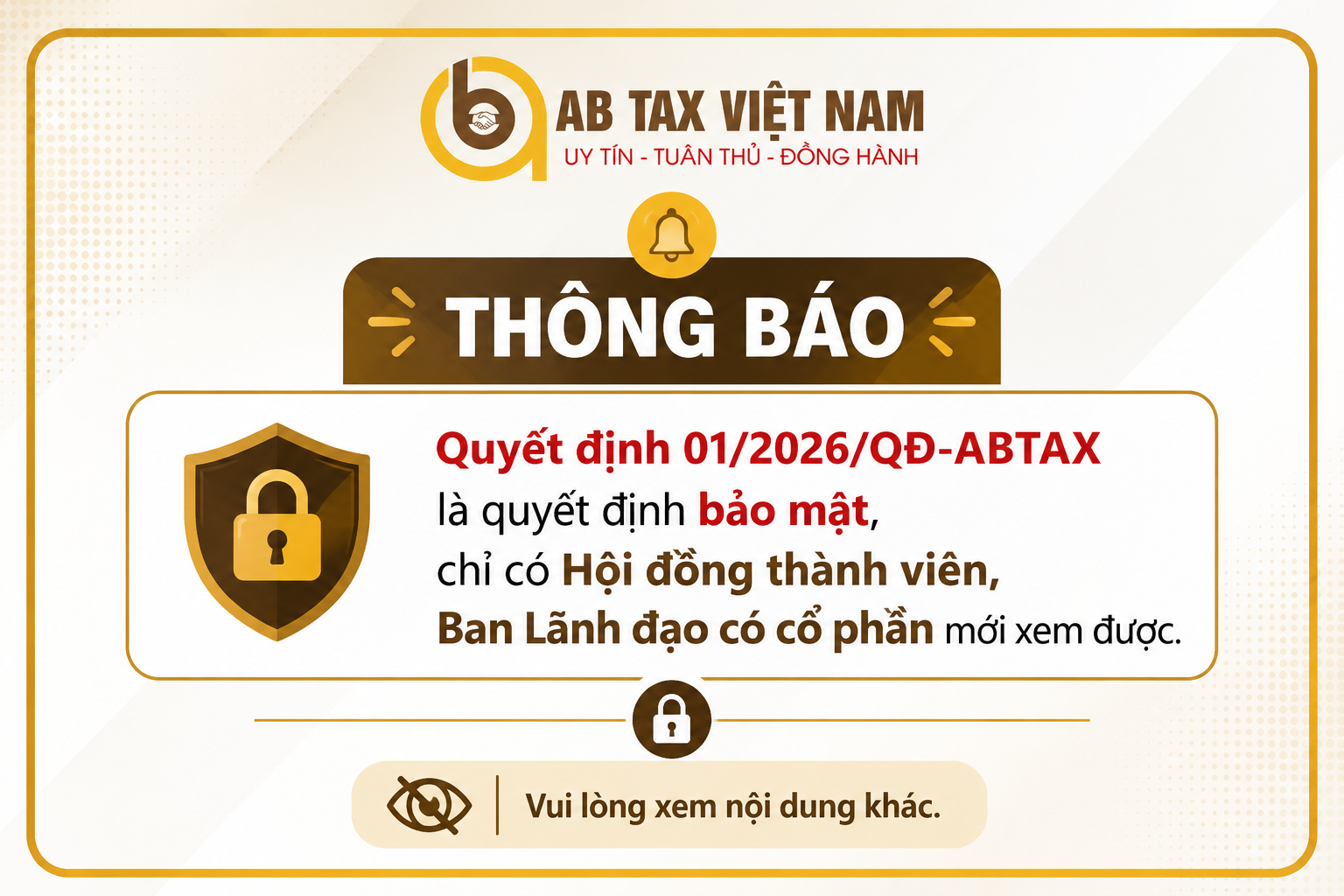 Quyết định số 01/2026/QĐ-ABTAX ngày 05 tháng 01 năm 2026